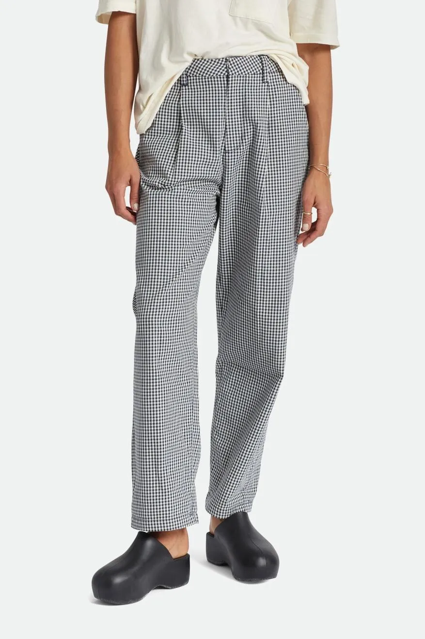 Victory Trouser Pant - Washed Navy Gingham Minimalist Look