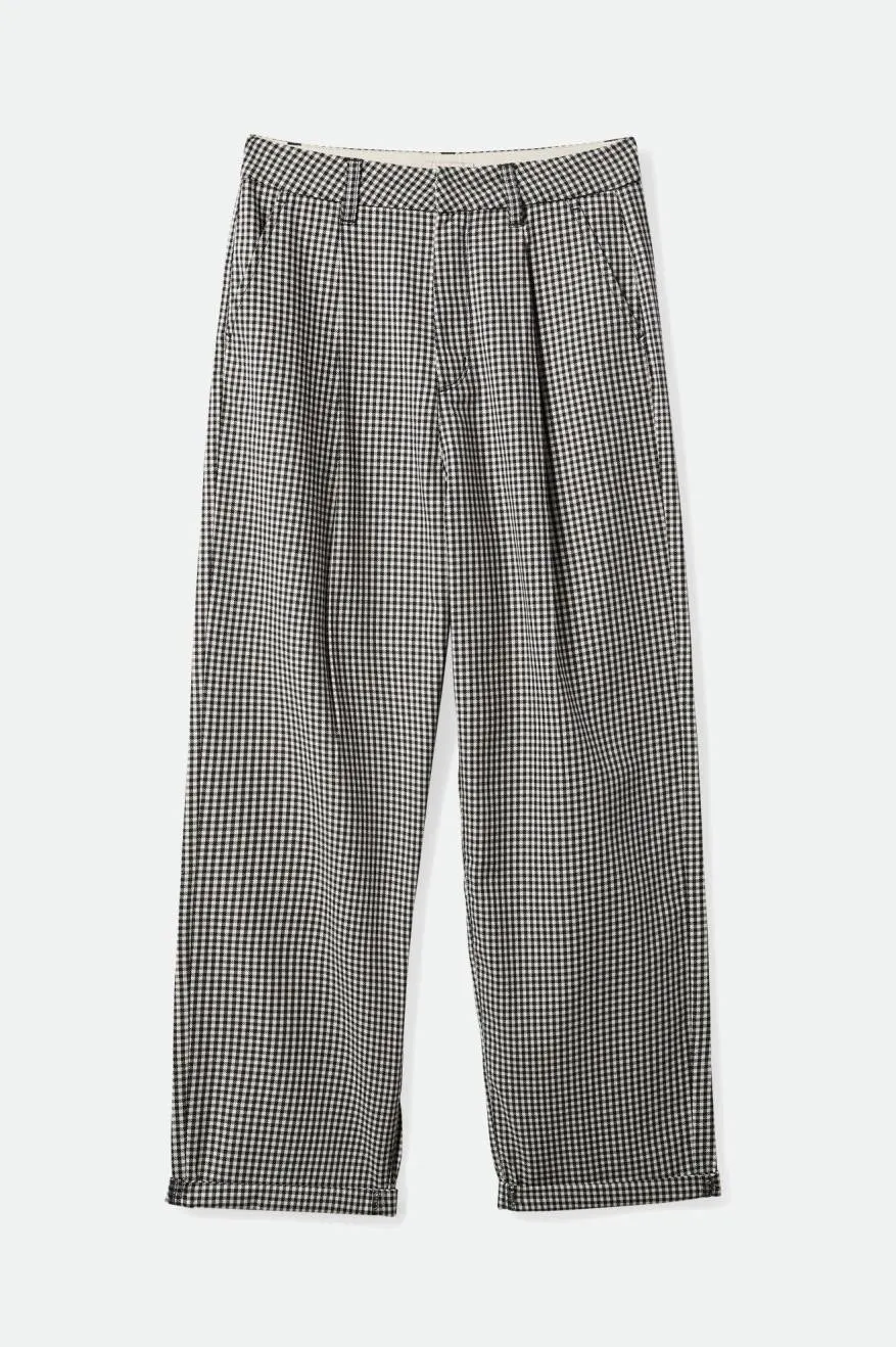 Stretch Fit Minimal Cut Victory Trouser Pant - Washed Navy Gingham
