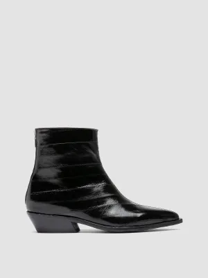 NOELIE DD 109 - Black Leather Zipped Boots Wild Soul