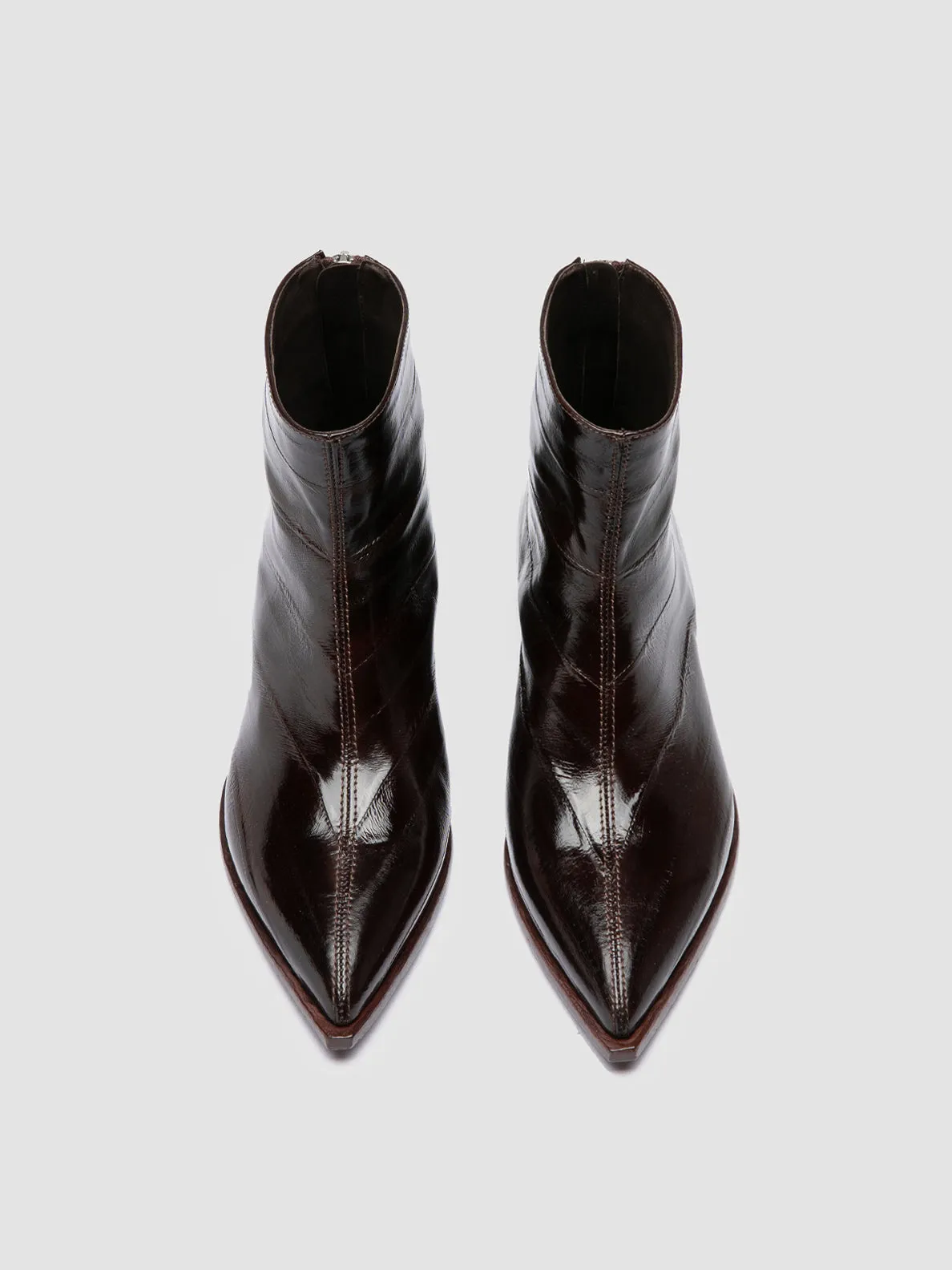 NOELIE DD 109 - Brown Leather Zipped Boots Rough Ground