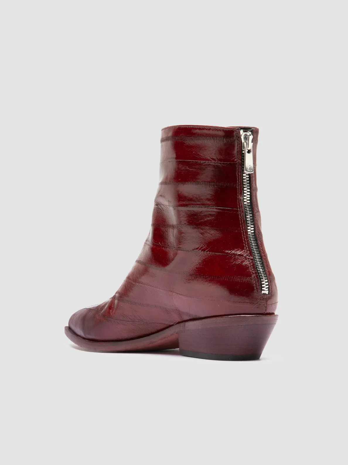NOELIE DD 109 - Burgundy Leather Zipped Boots Protective Finish All Day Wear