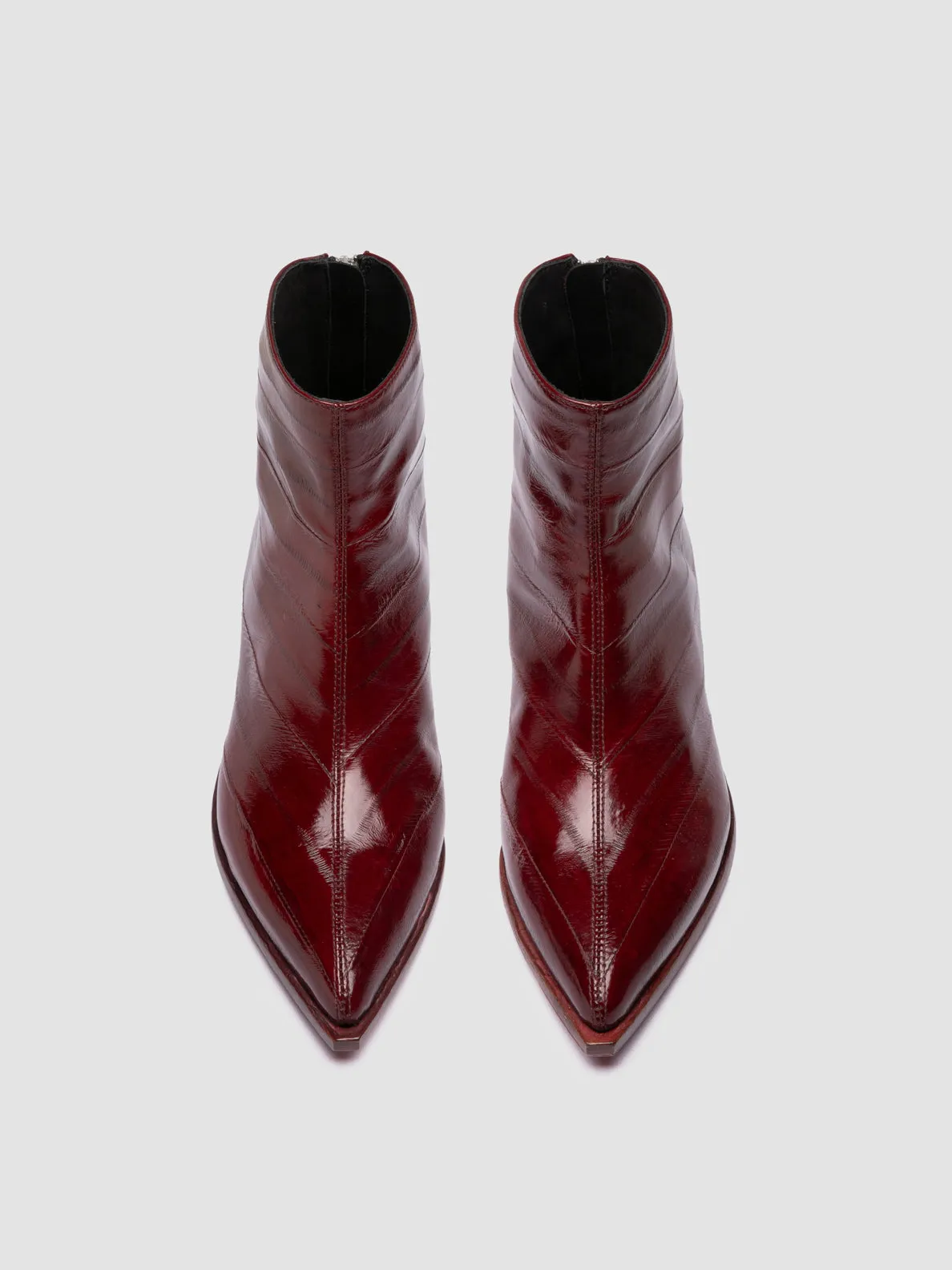 NOELIE DD 109 - Burgundy Leather Zipped Boots Water Resistant Comfortable Touch