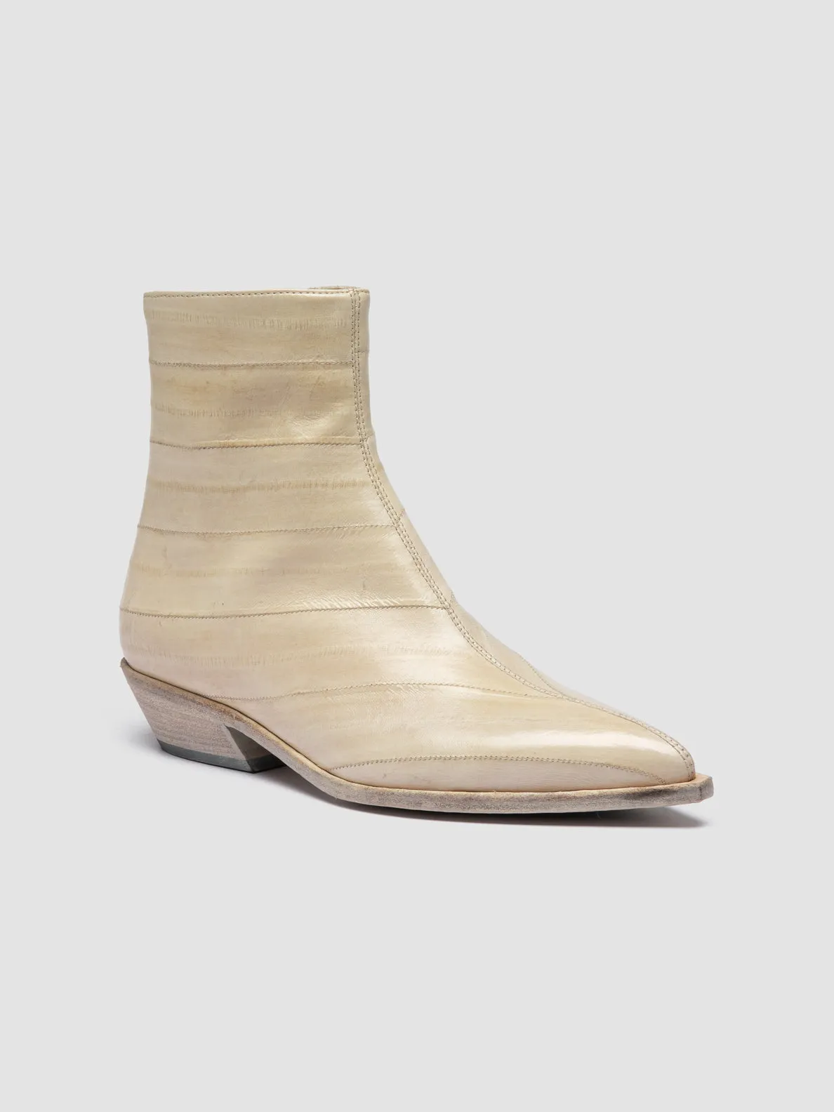 Construction Fit NOELIE DD 109 - Off White Leather Zipped Boots