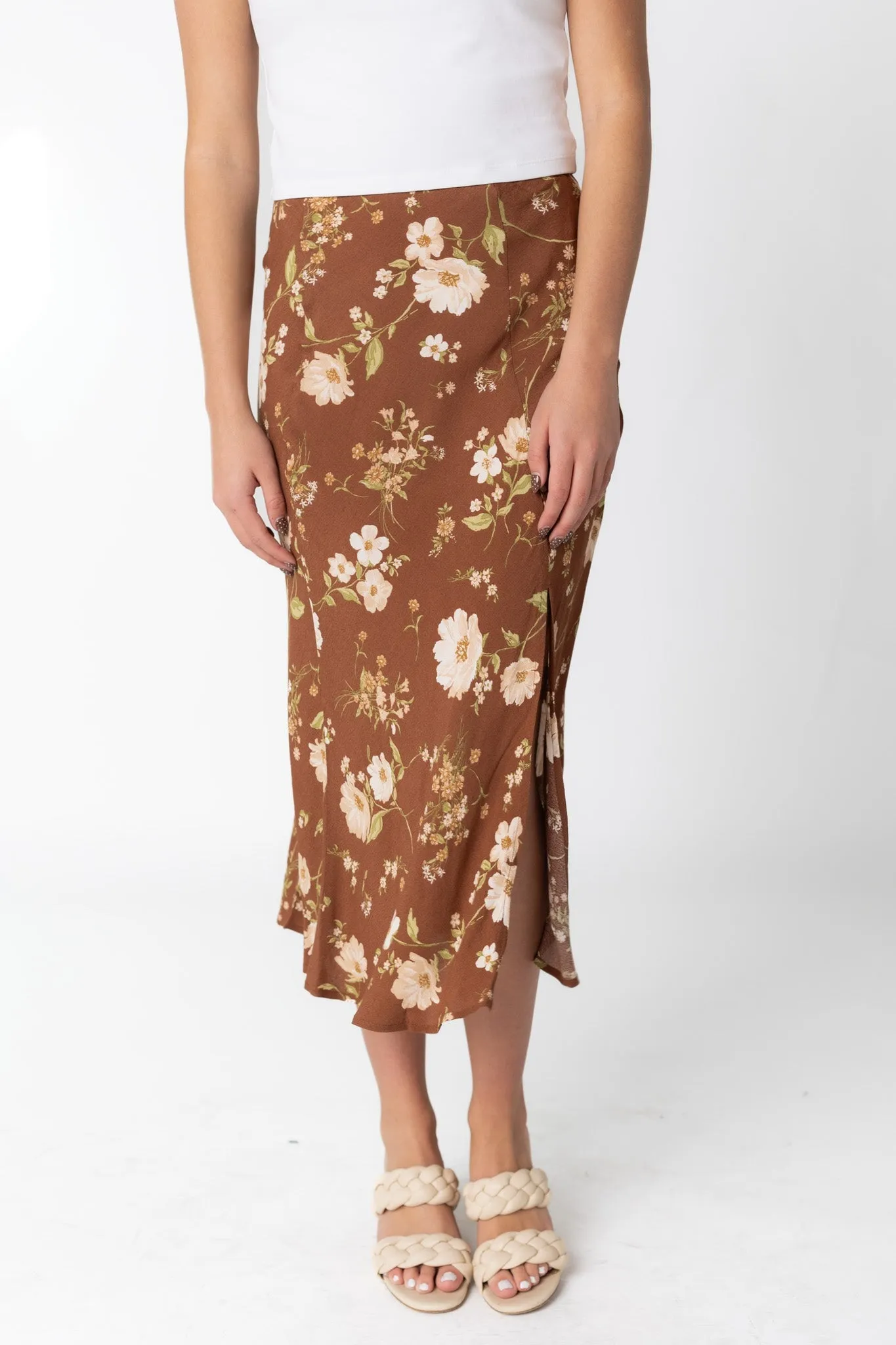 Slip Resistant Waist Trendy Mood Riverside Side Slit Skirt