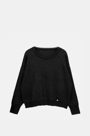 Relaxed Style Black Contemporary Sweater