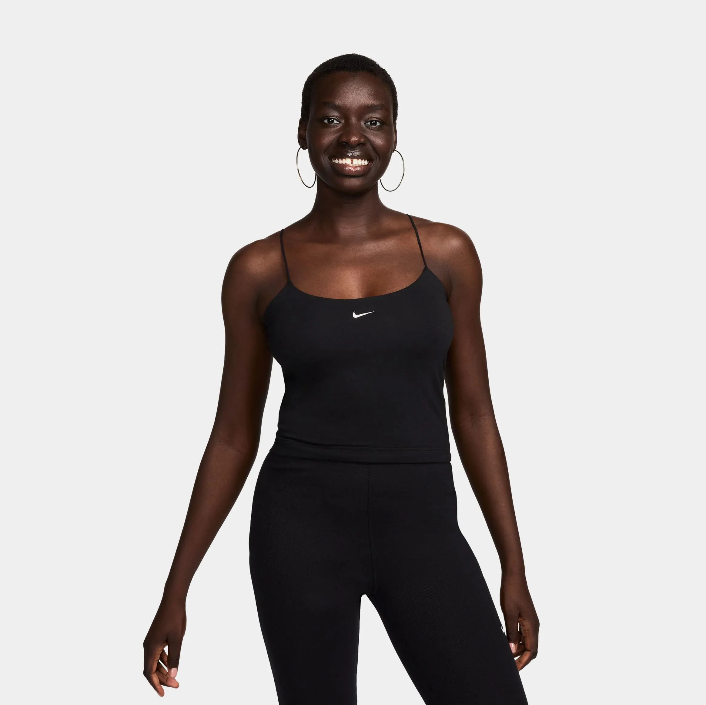 OdorResistant Material MoistureManagementSystem NSW Chill Knit Cami Womens Tank Top (Black)