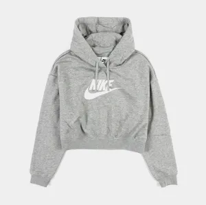 Sporty Jacket NSW Club Fleece Crop Womens Hoodie (Grey/White)