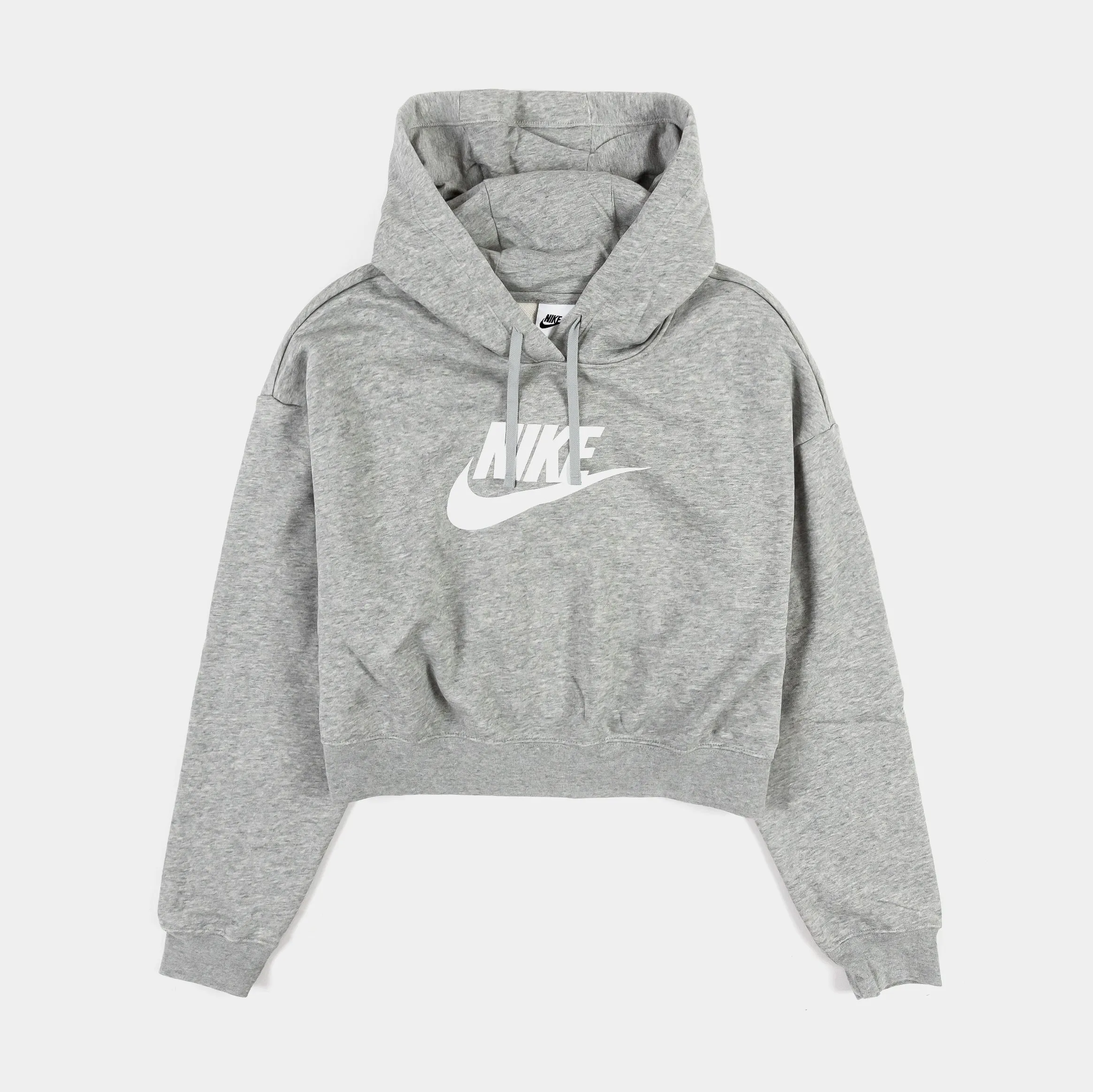 Sporty Jacket NSW Club Fleece Crop Womens Hoodie (Grey/White)