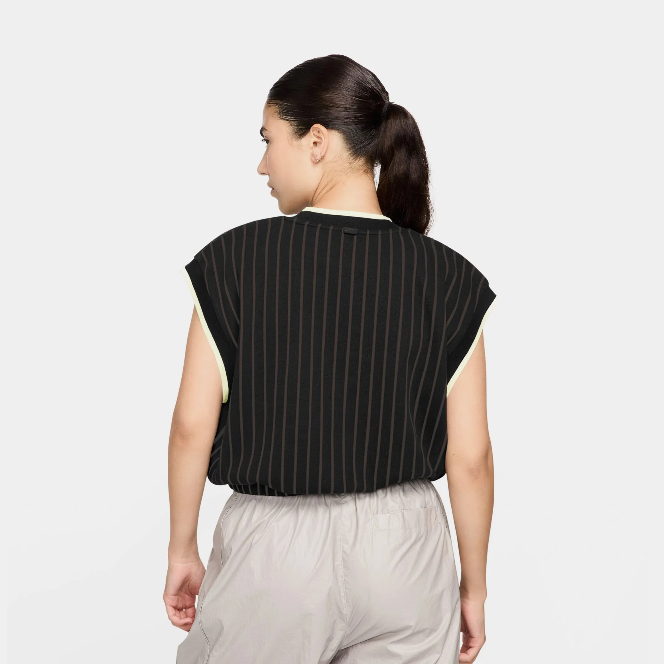 NSW Collection Loose Knit Tank Womens Short Sleeve (Black/Velvet Brown/Sail/Sail) Cyber Core Quiet Charm