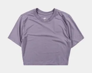 NSW Essential Crop Womens Short Sleeve Shirt (Purple) Cozy Cardigan