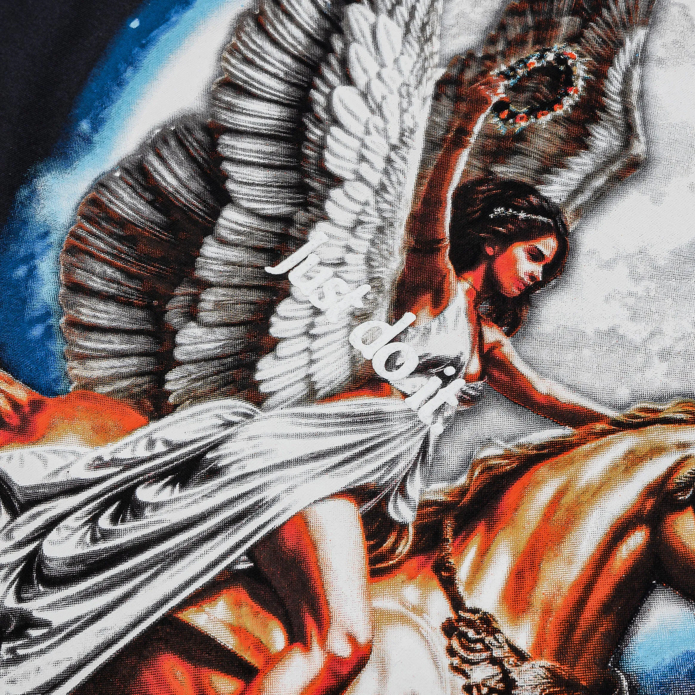 NSW Essential Pegasus Soaring Oversized Womens Short Sleeve Shirt (Off Noir/White) Comfort Wear Active Gear