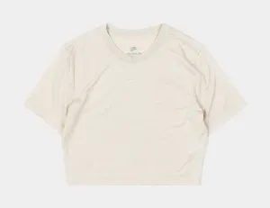 Easy Layer NSW Essential Slim Crop Womens Short Sleeve Shirt (Beige/White)