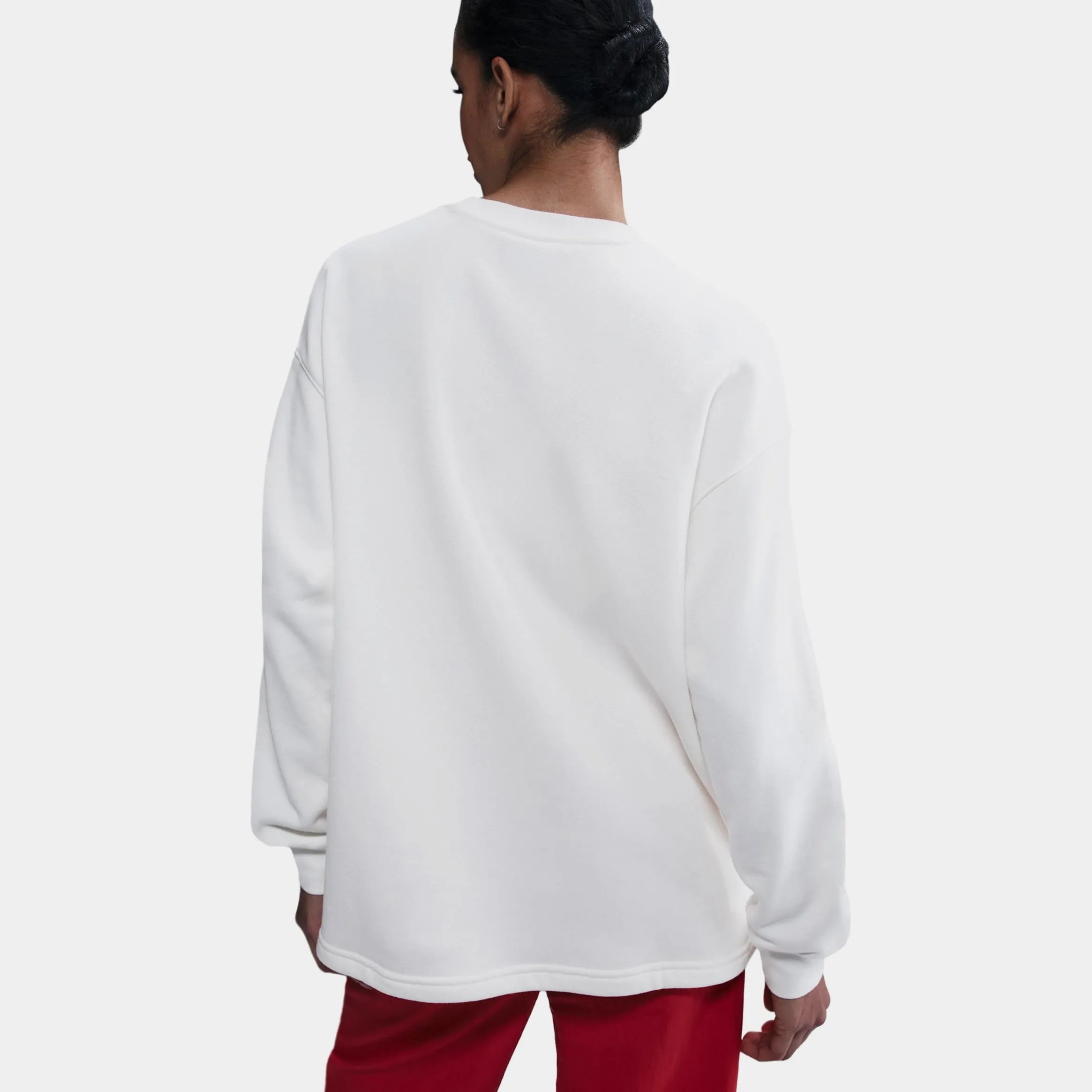 Layered Clothing NSW Oversized French Terry Womens Crewneck (Sail/Black/Red)