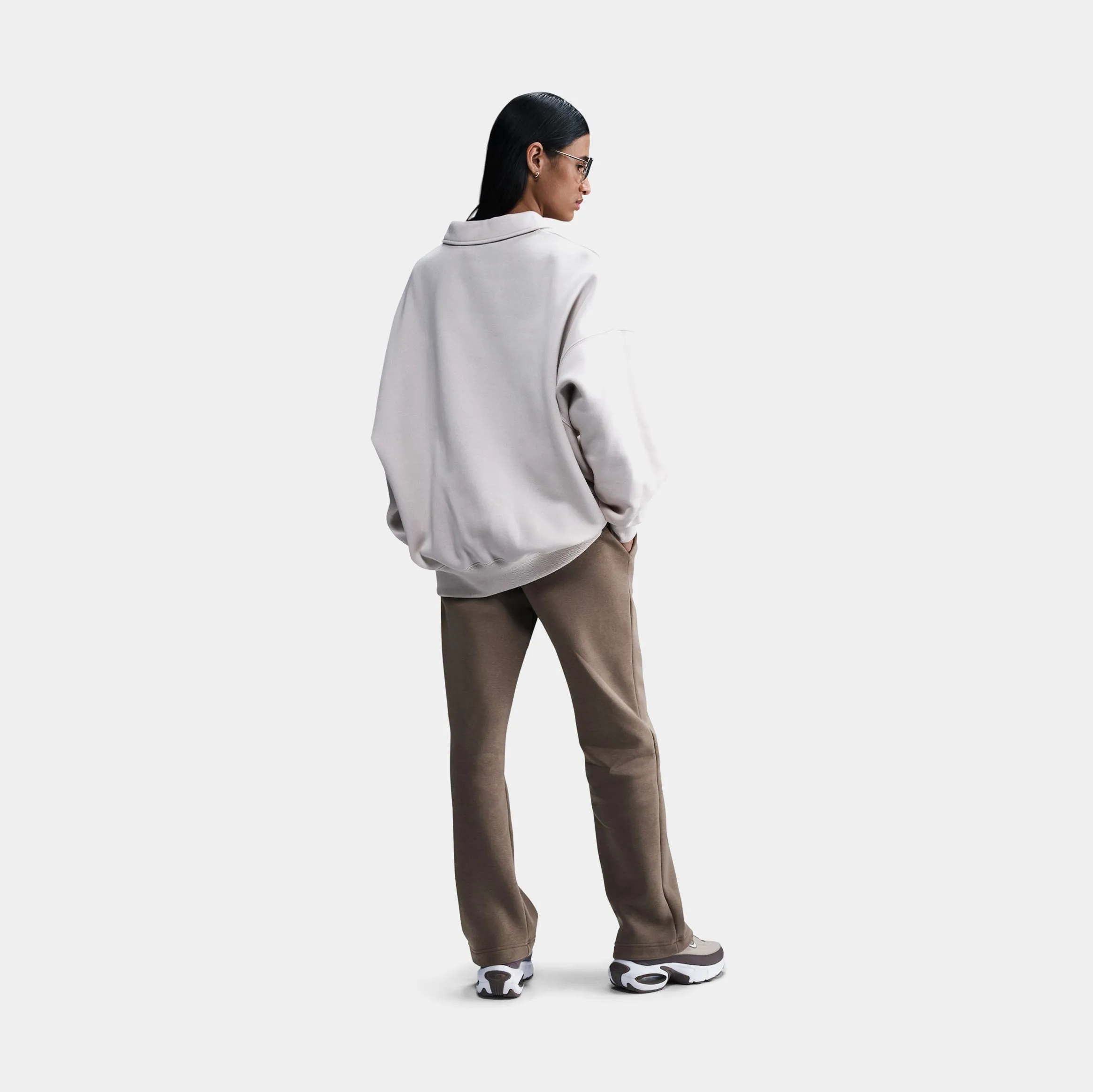 Anti Pilling Surface NSW Phoenix Fleece Open Hem Womens Sweatpants (Brown/Beige)