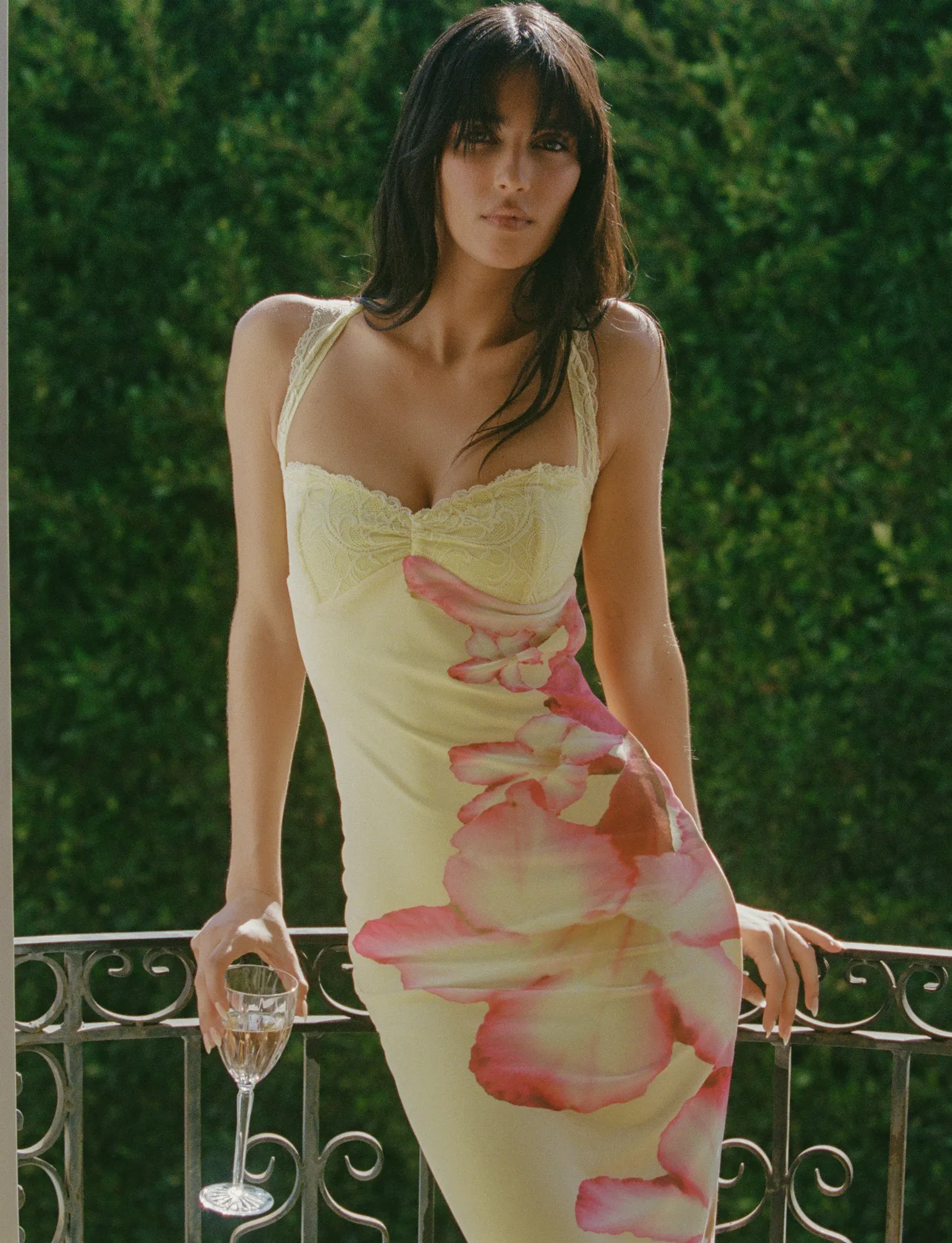 Timeless and Comfortable breathable-mesh NYOMI MAXI DRESS - YELLOW : MACRO FLORAL : YELLOW HIBISCUS