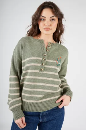 O&F Knitted Henley - Green Odor Control Technology FourWay Stretch Design