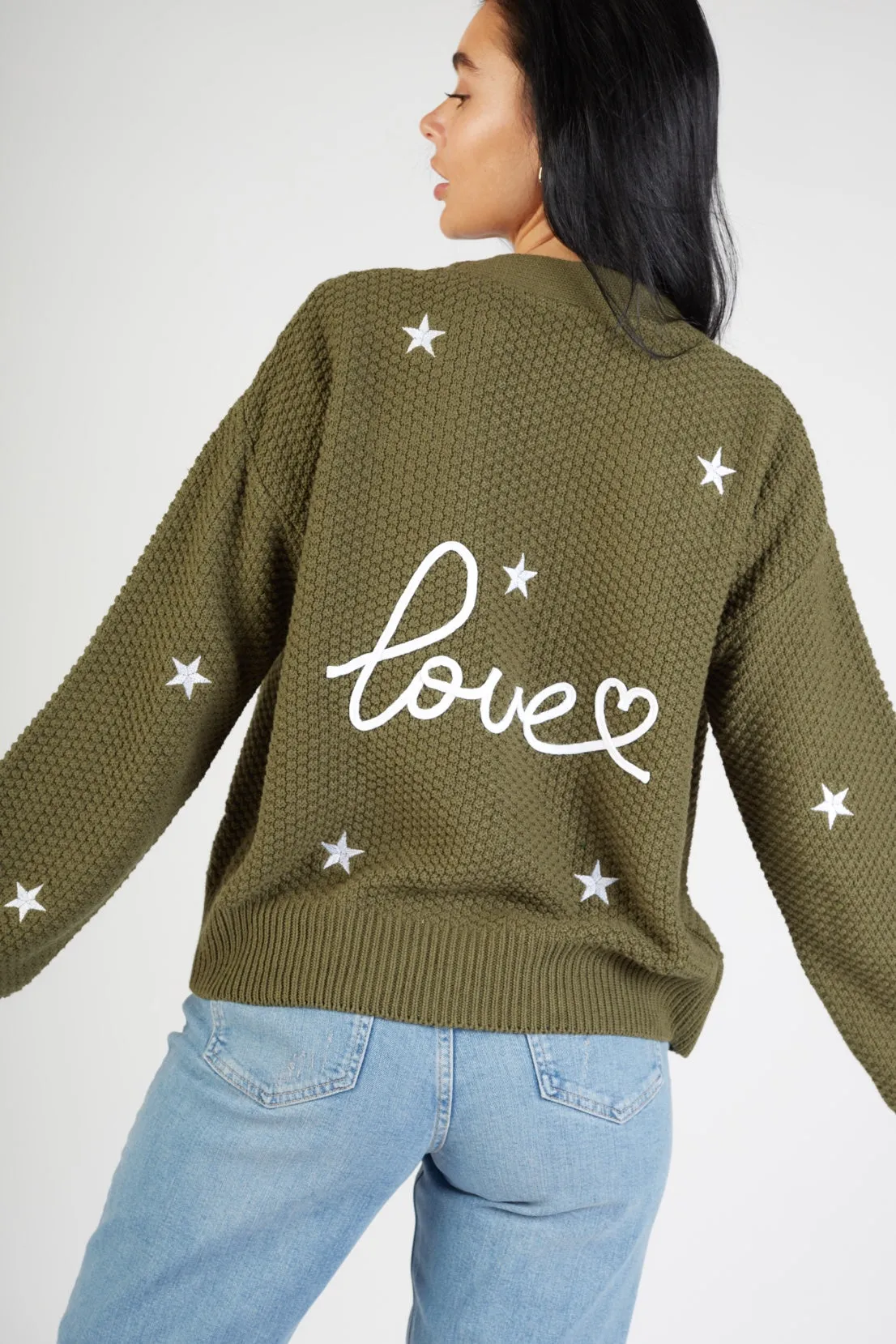 Biodegradable Fiber Construction O&F Love Cardigan - Khaki