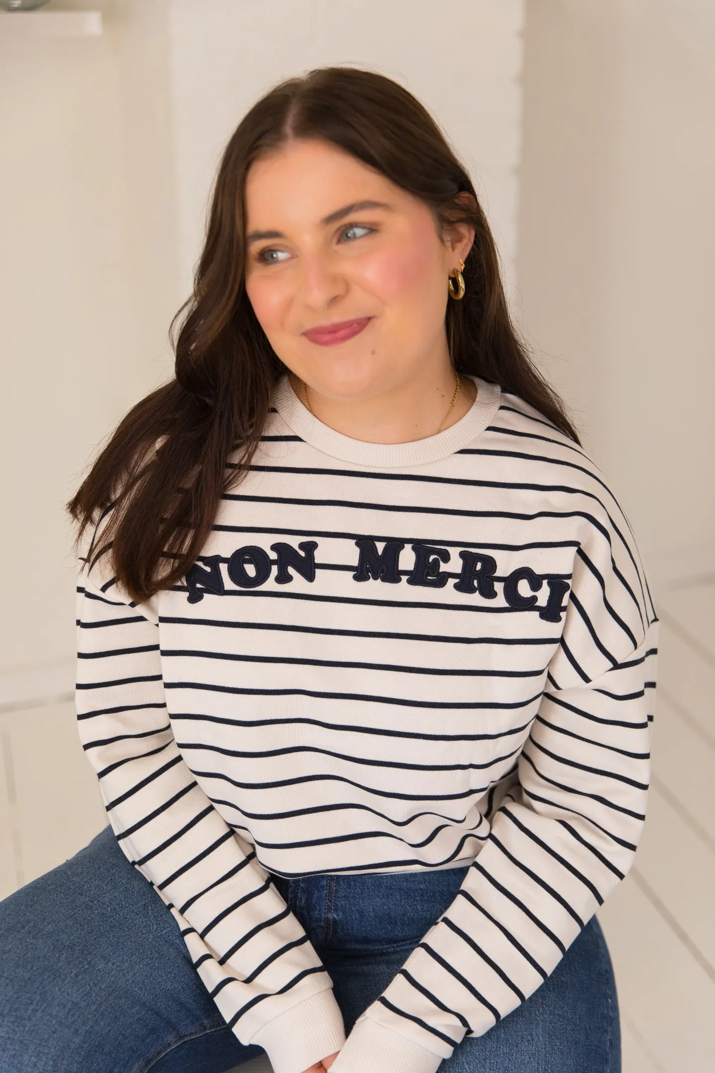 O&F Non Merci Stripe Sweatshirt product weekday wear practicality