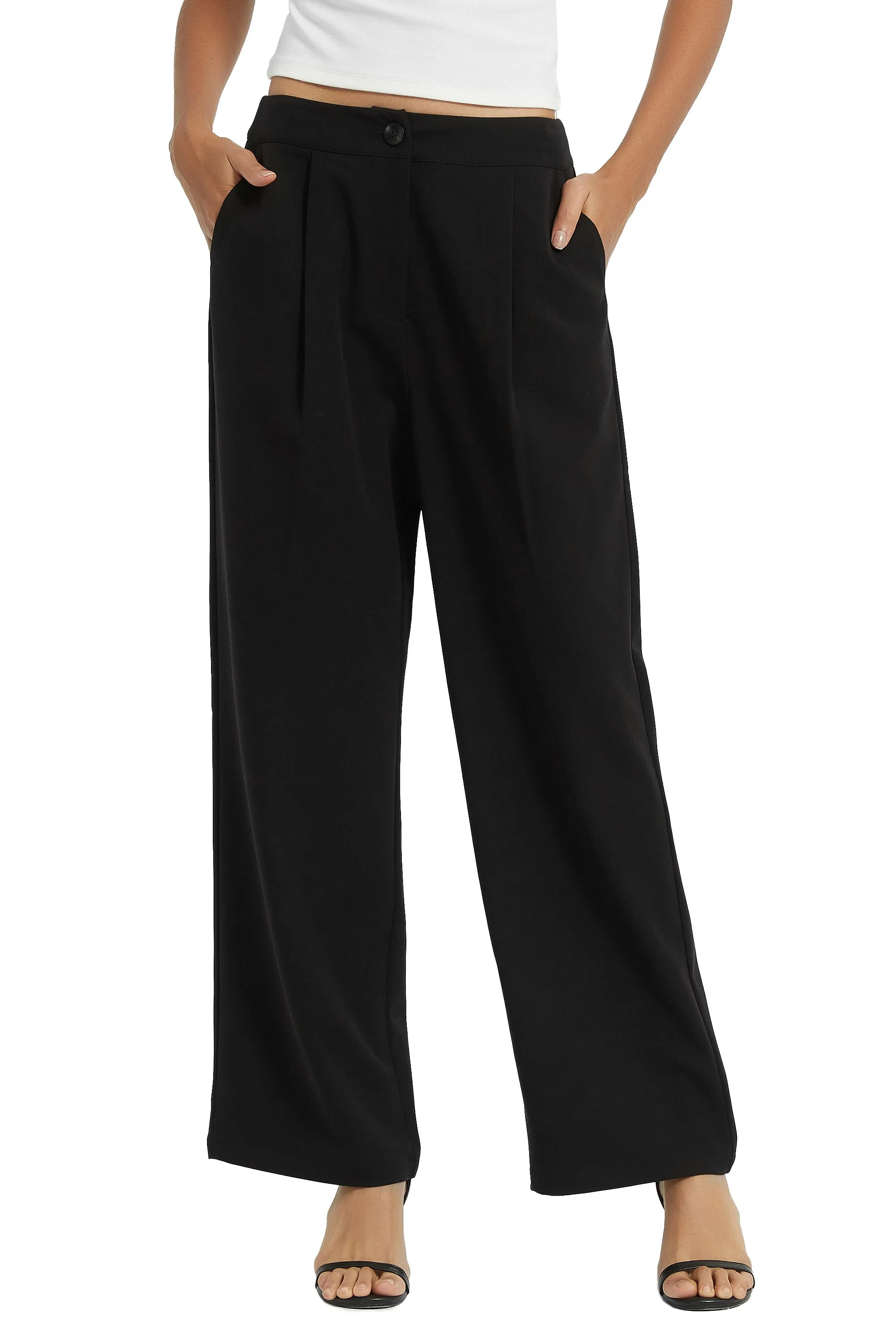 Wide-leg cut Straight Leg Dress Pants