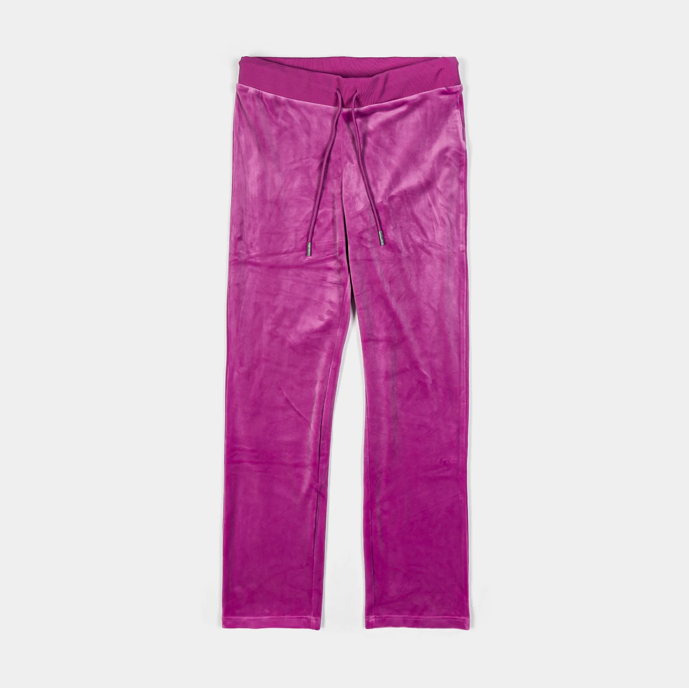 Wrinkle-Resistant OG Big Bling Velour Womens Track Pants (Purple)
