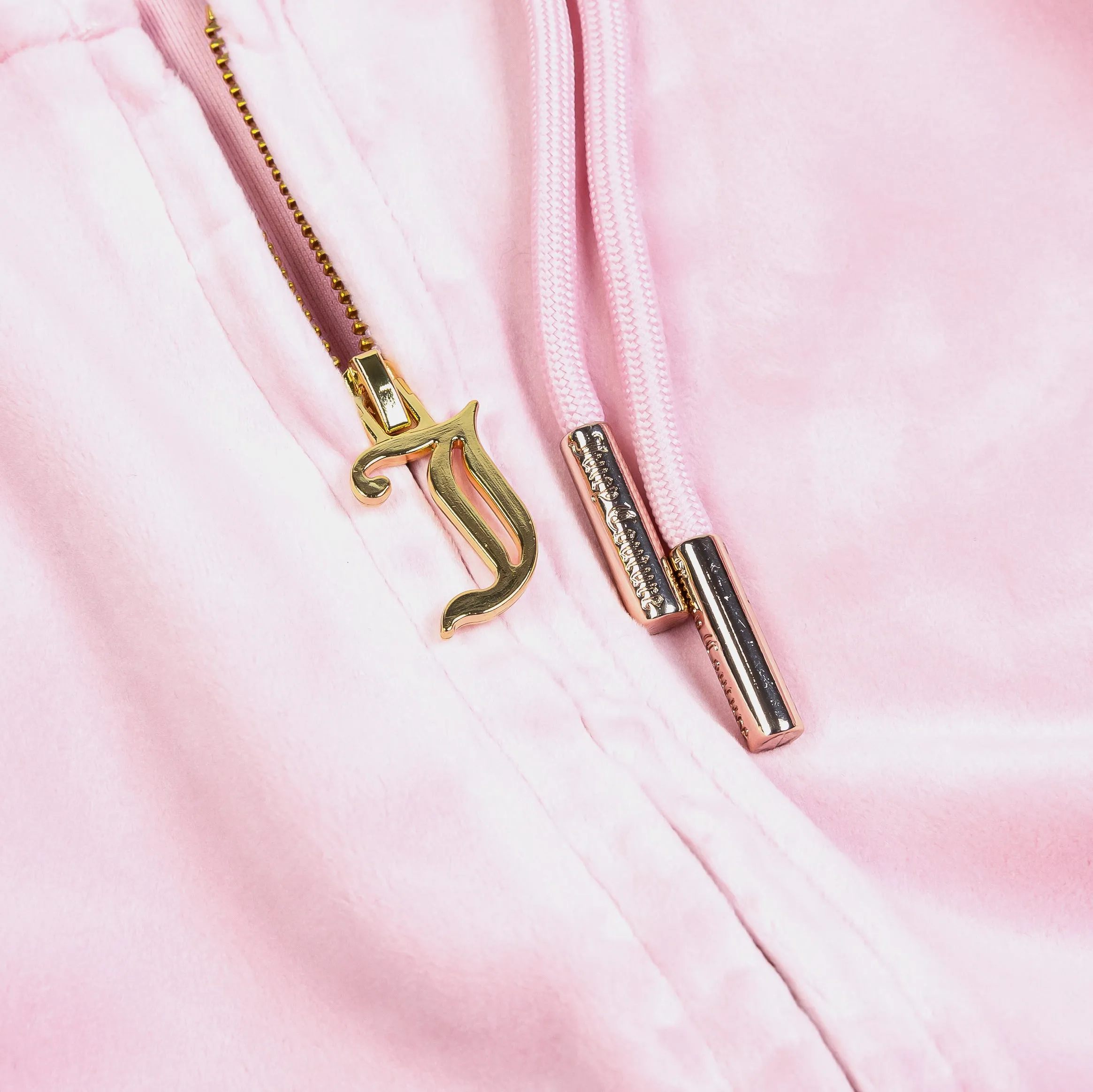 OG Bling Velour Full Zip Womens Hoodie (Pink/Gold) Timeless Bold