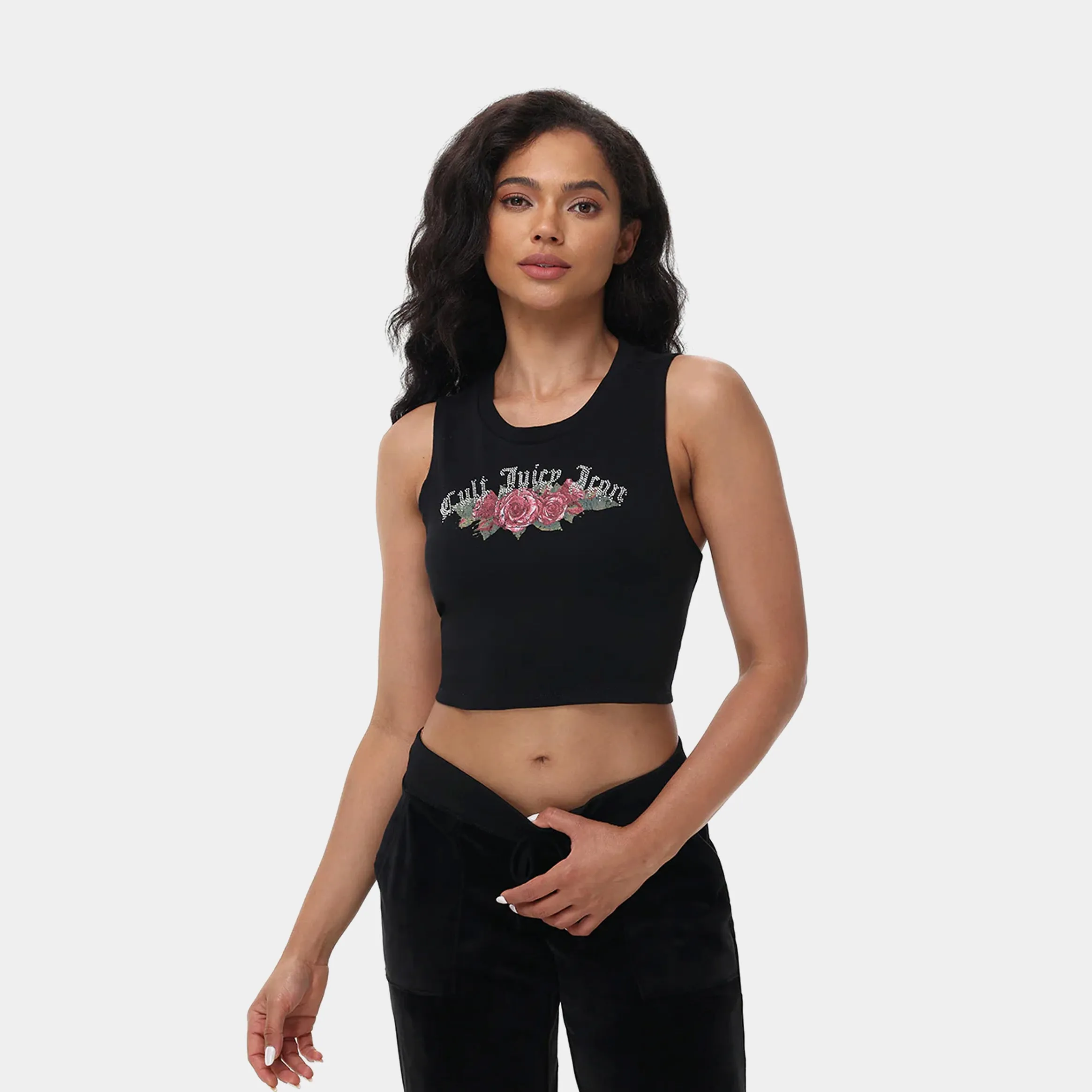 Tale Core OG Cropped Graphic Womens Tank Top (Black/Red)