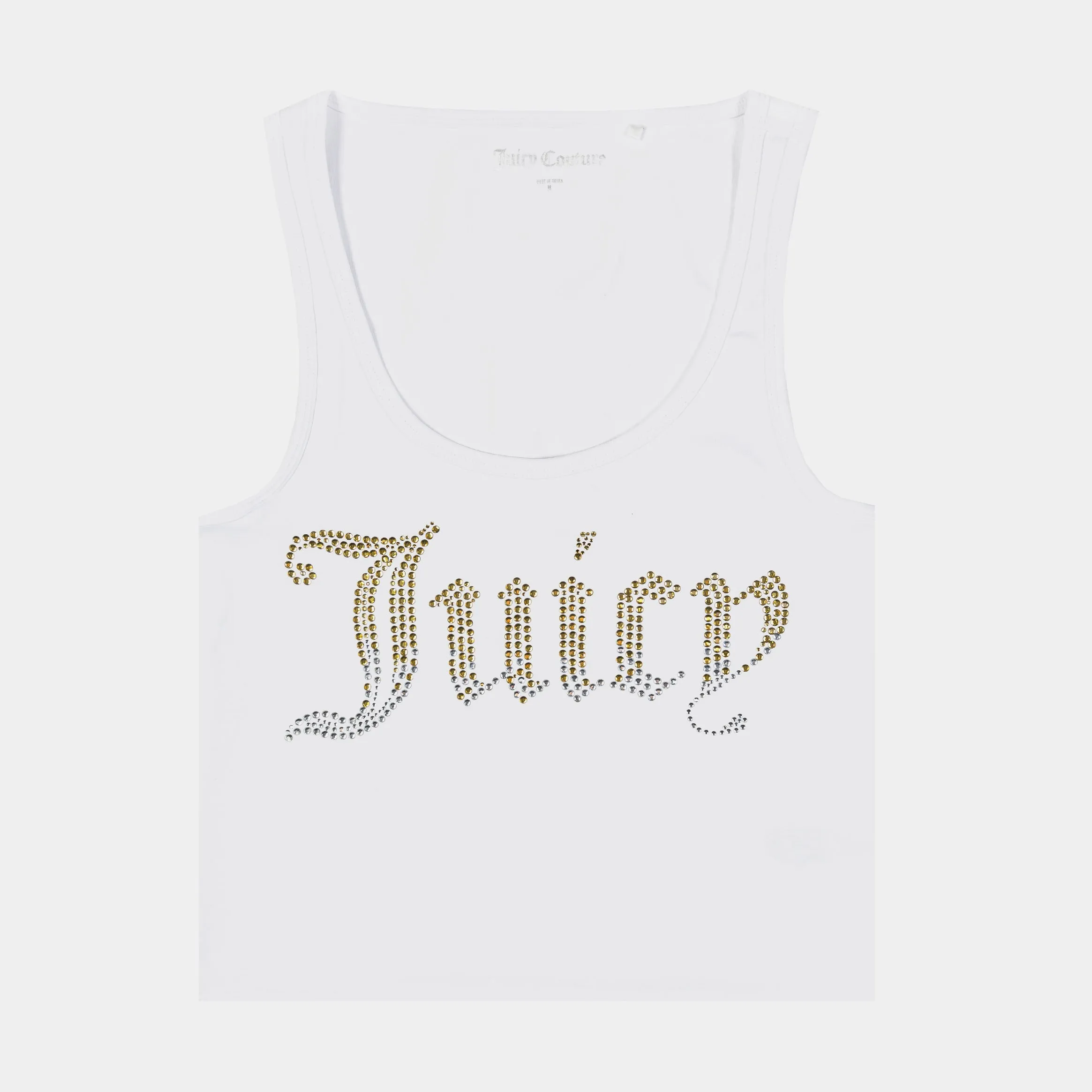 WindproofInterior Adaptable Outfit Ombre Big Bling Fitted Womens Tank Top (White)