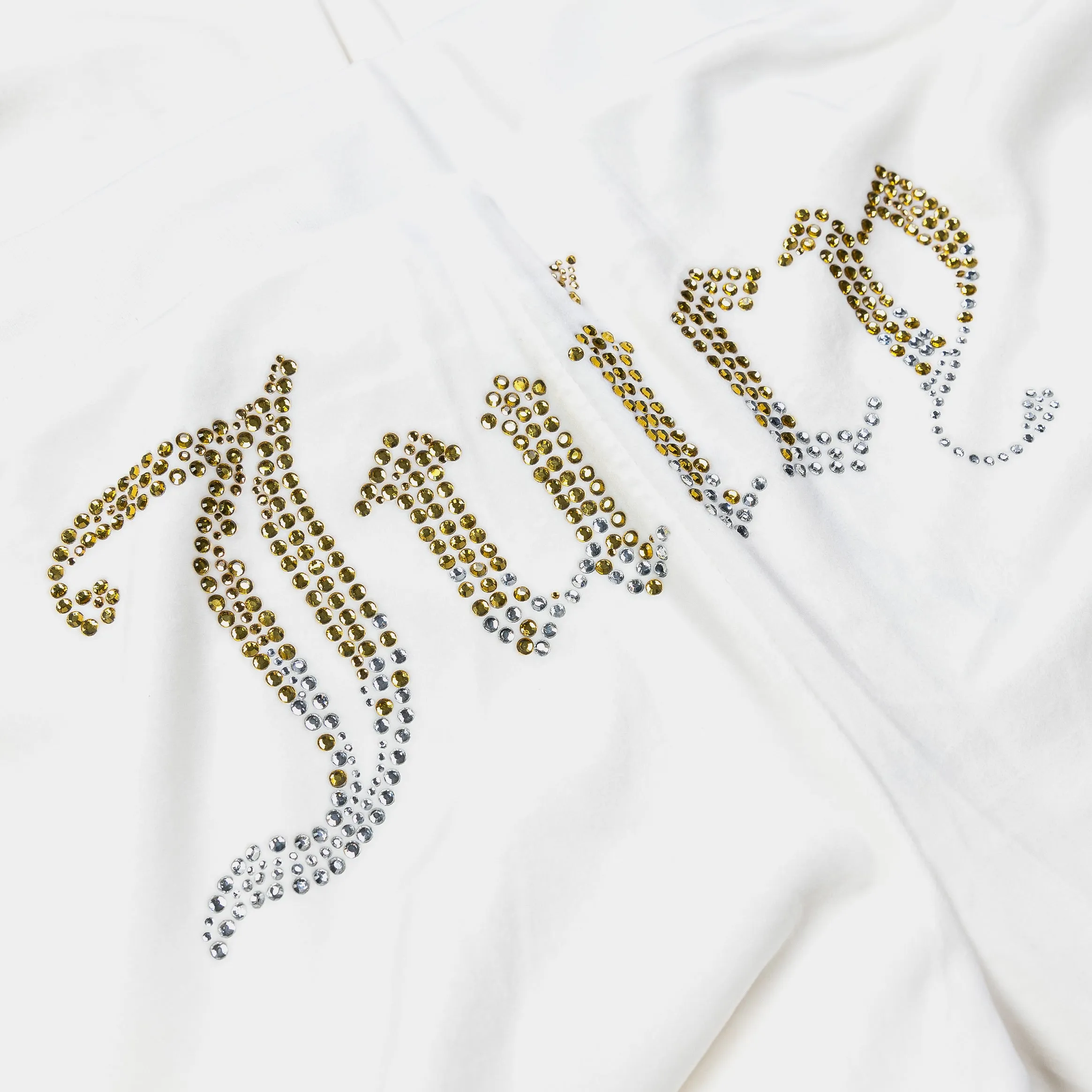 All Season Versatility ReflectiveTrim Ombre Big Bling Velour Womens Track Pants (White)