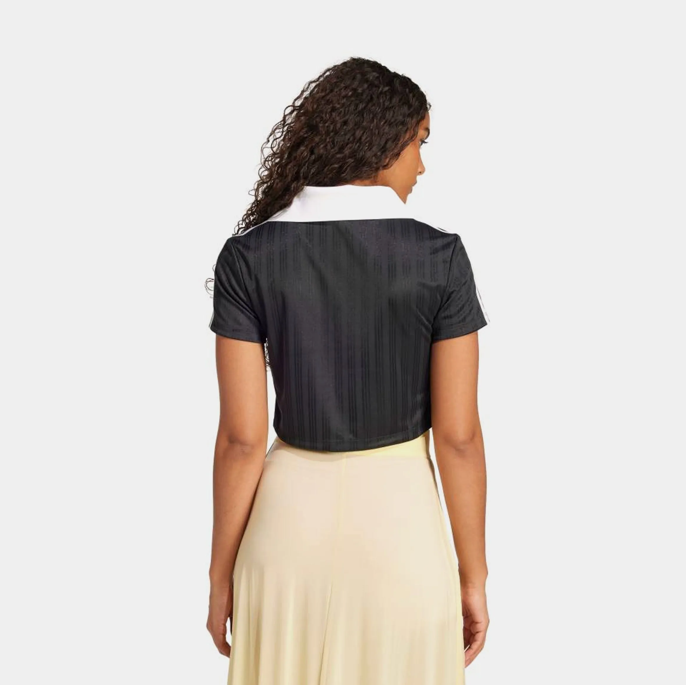 Originals Crop Polo Womens Short Sleeve Shirt (Black/White) WrinkleResistantCloth Breathable Lamination