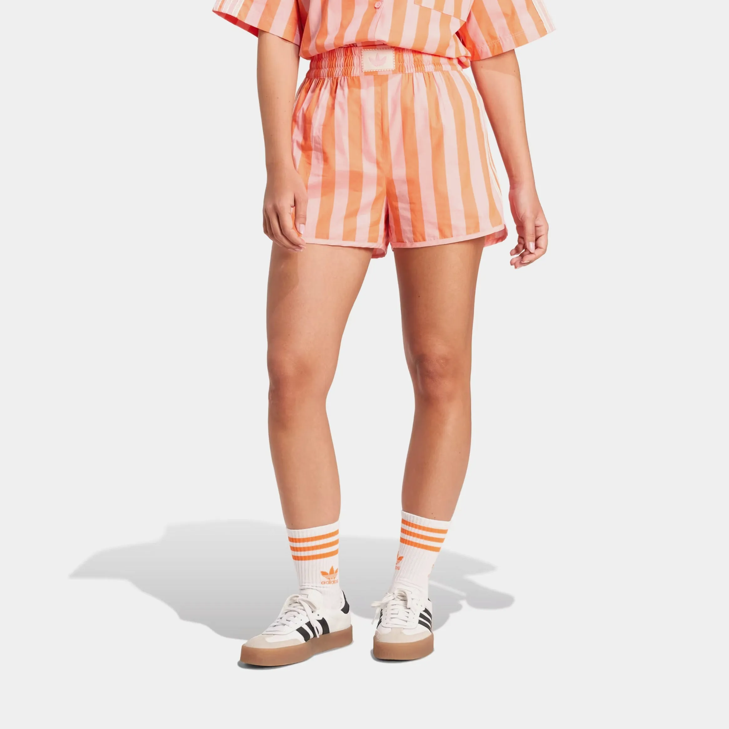 Summer Glow Resort Womens Shorts (Pink/Orange) easy-care item romper