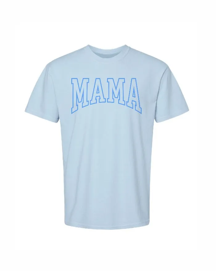 EasyCare Fabric Simple and Light Ink Detroit - Varsity MAMA T-Shirt - Hydrangea