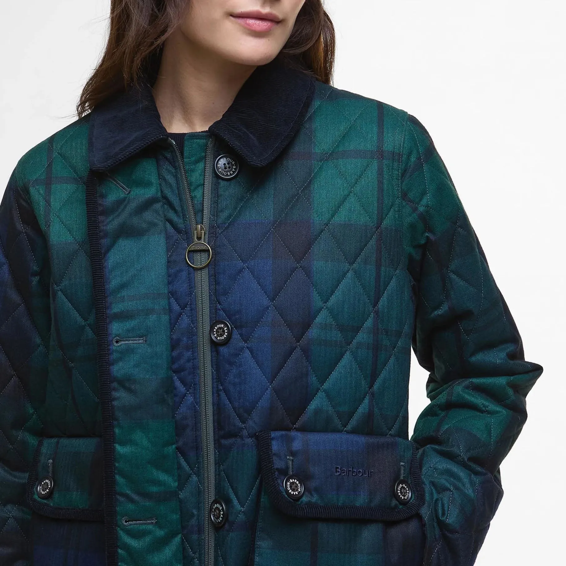 Loudon Tartan Quilted Jacket (Blackwatch Tartan) VentilatedBackPanel Multi Purpose Layer