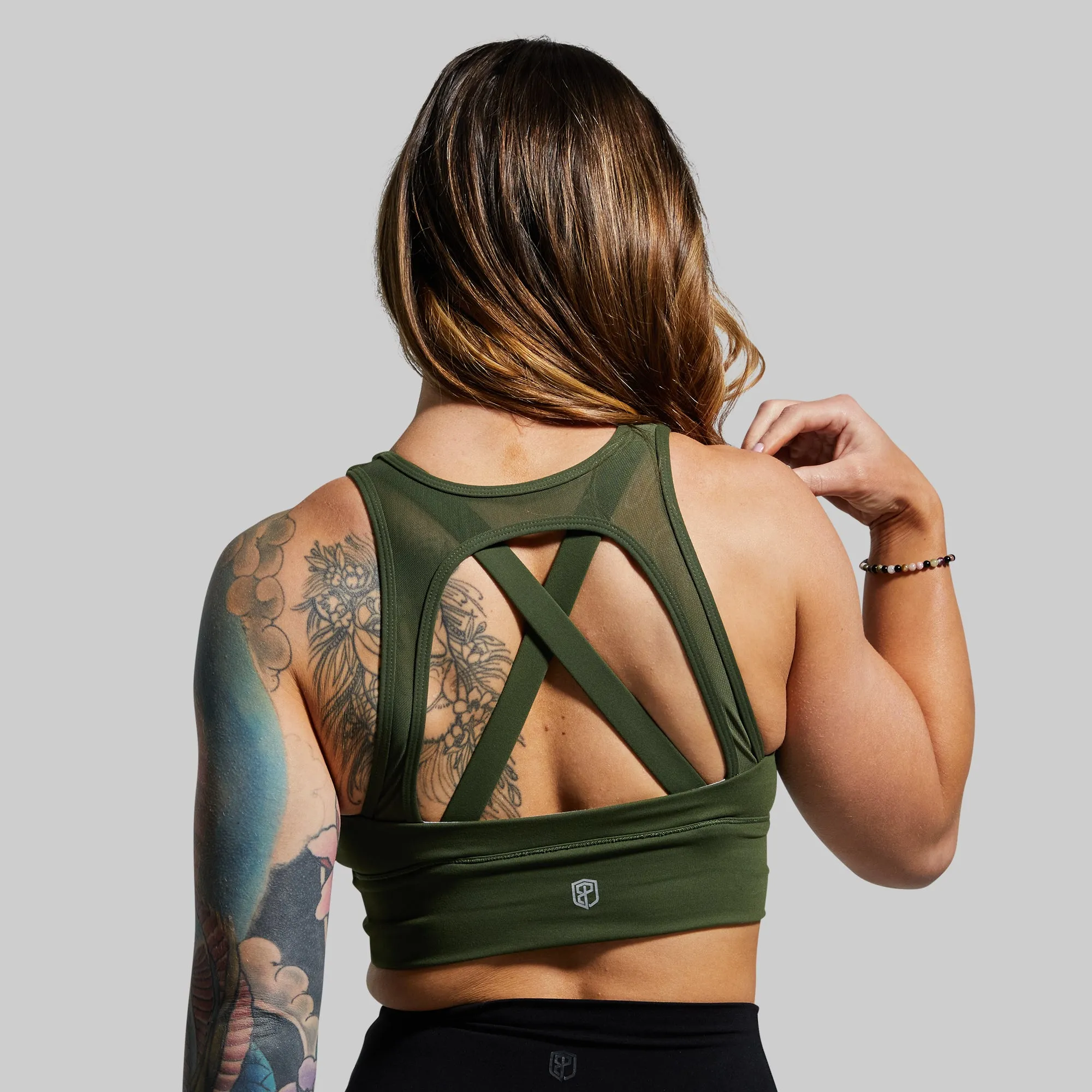 X-Factor Sports Bra (Tactical Green) Removable straps
