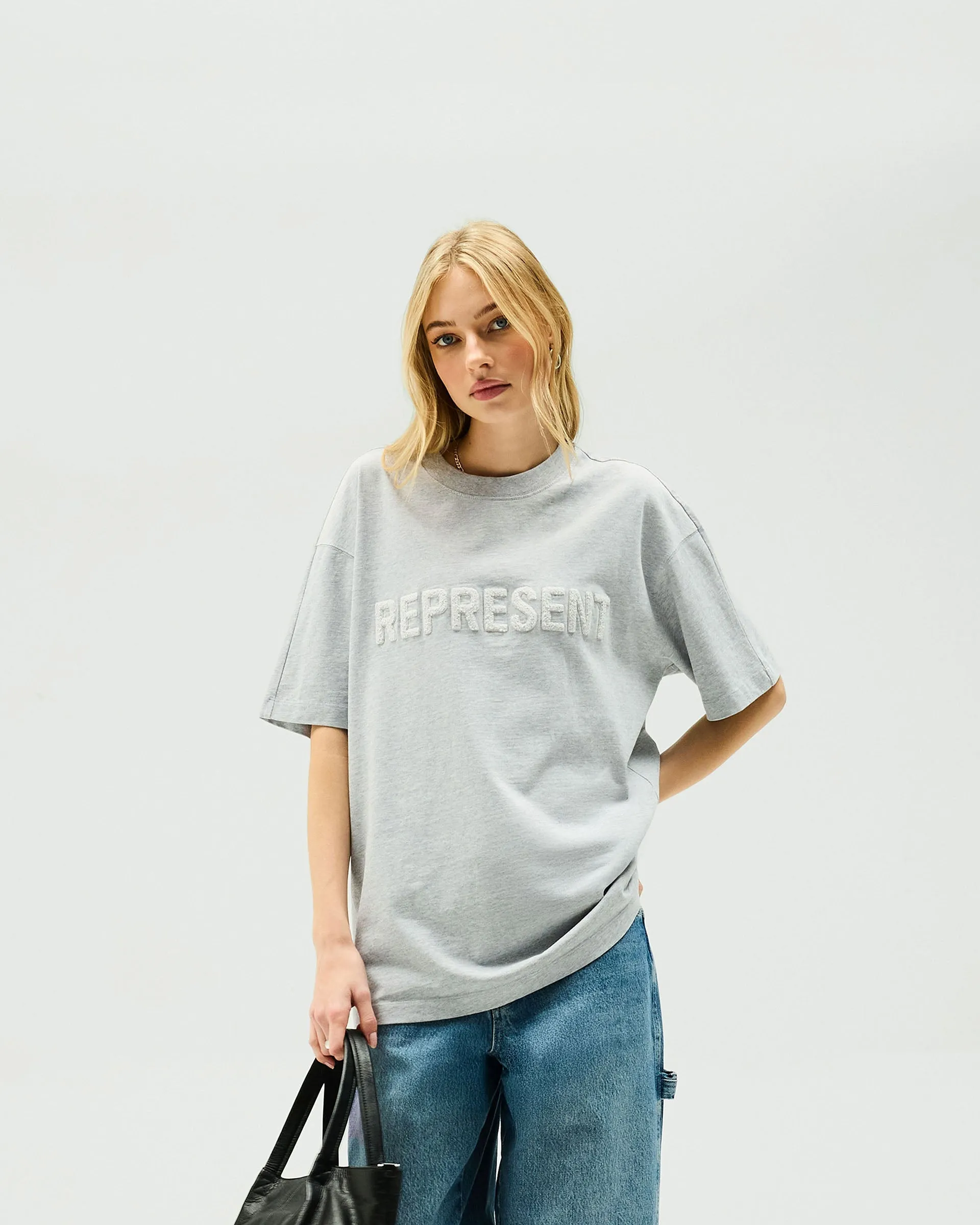 RollUp Sleeves Easy Layer Owners Club Boyfriend T-Shirt - Grey Marl