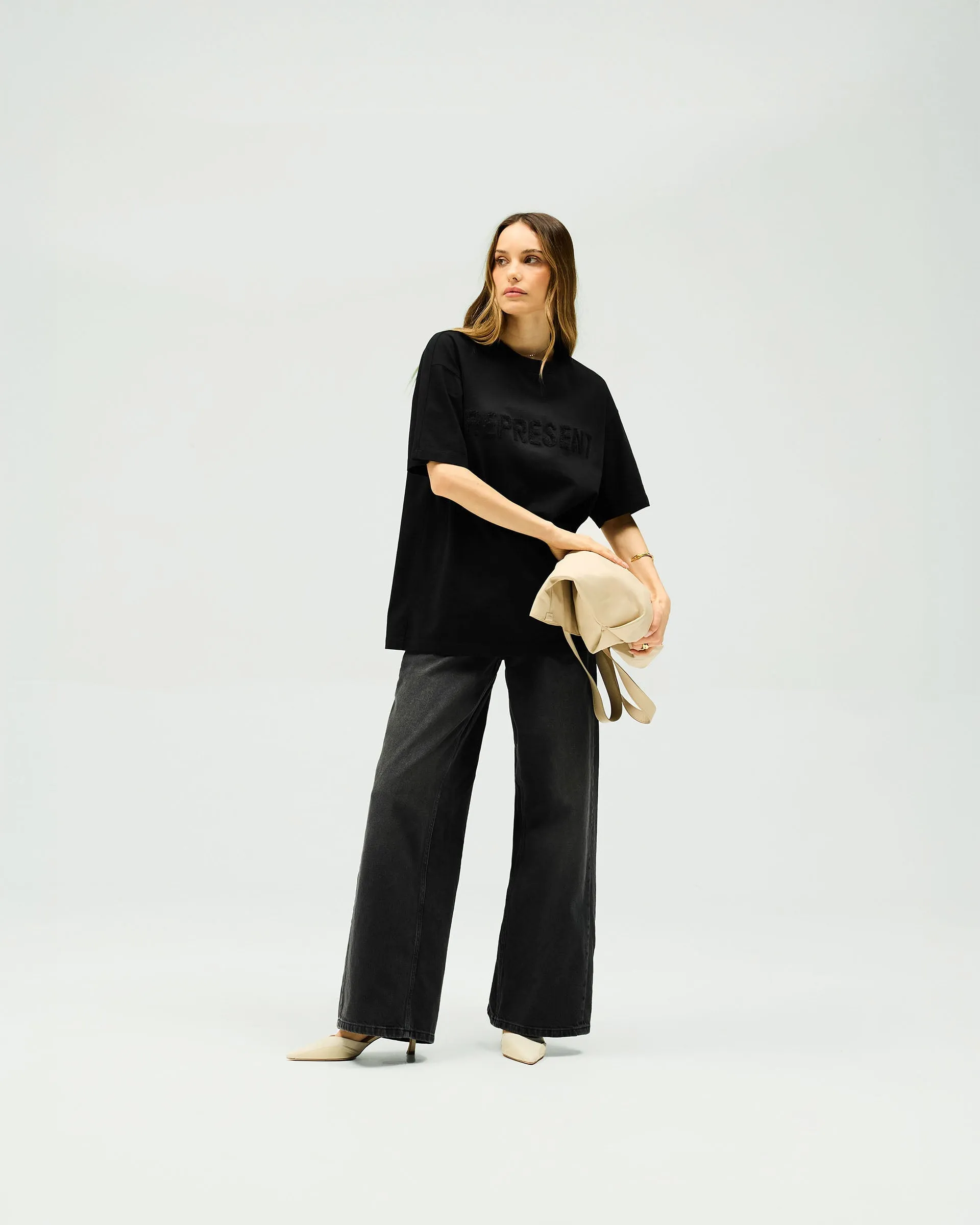 Owners Club Boyfriend T-Shirt - Jet Black Cotton Glow StretchComfort