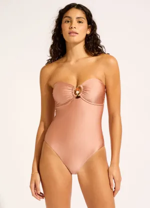 Palermo Ring Front Bandeau One Piece Swimsuit Quick Wicking Technology