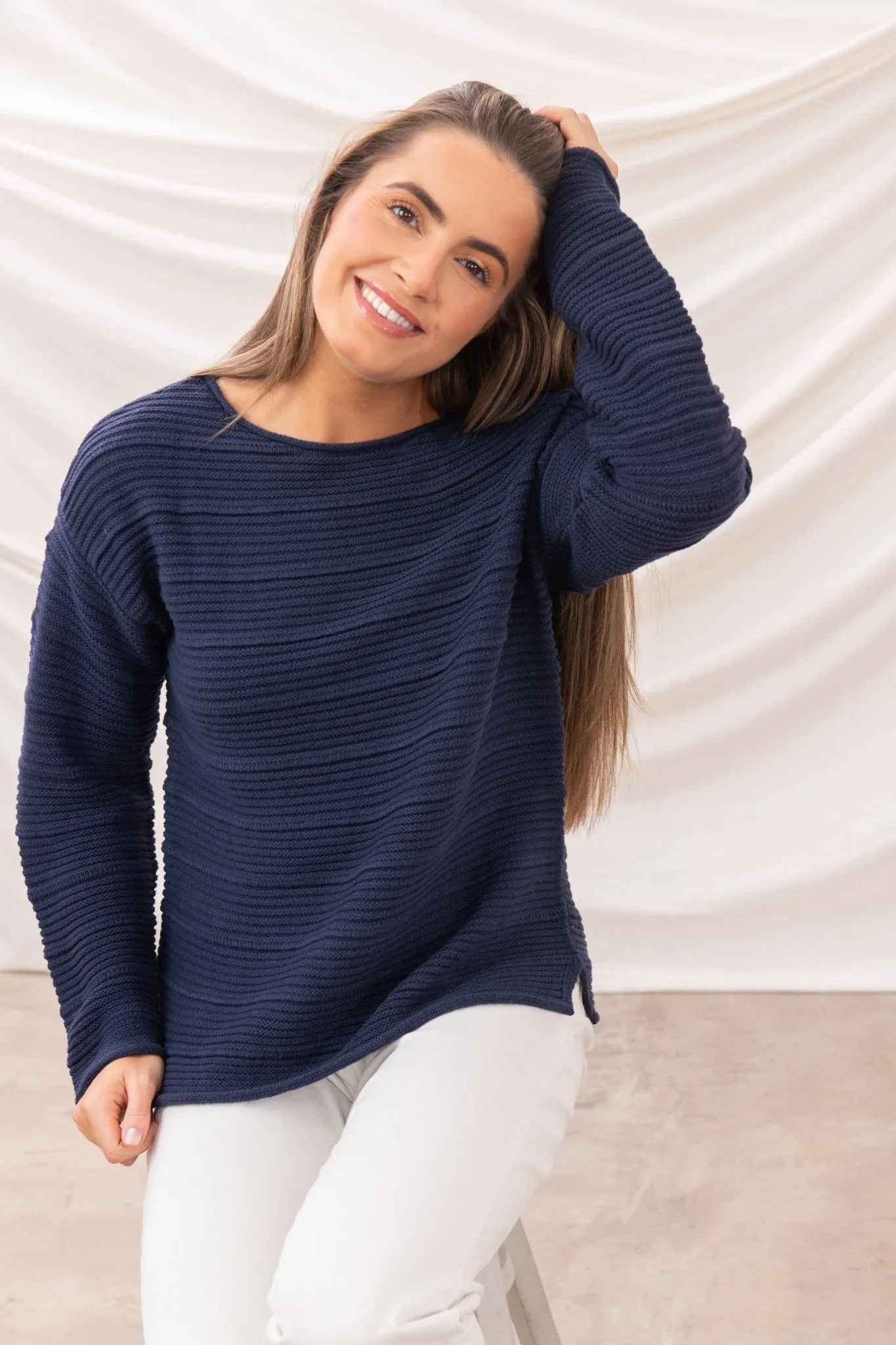Eco Friendly Pearl Jumper - Navy