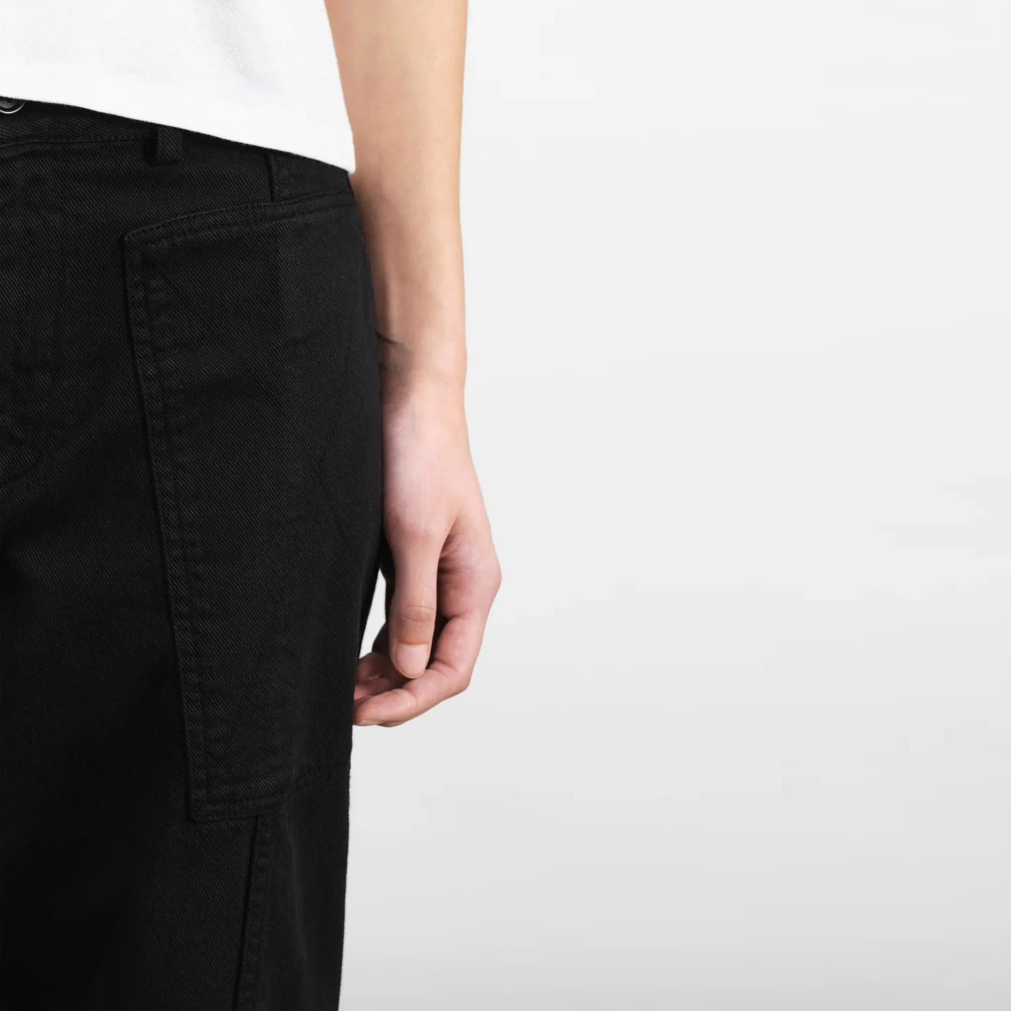 Peggy Denim Trouser (Black) ReinforcedStitching Light Fabric