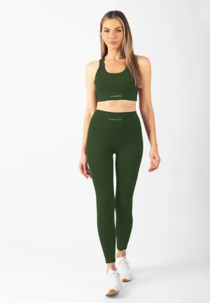 Serenita Leggings (Khaki Green) Gusset Crotch Design