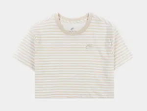 NSW Essential Crop Womens Short Sleeve Shirt (Beige/White) Timeless Skirt