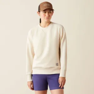 Ariat Women's Rebar Workman Washed Fleece Sweatshirt in Sun Kiss Heather (Available in Plus Sizes) Go-To Layer