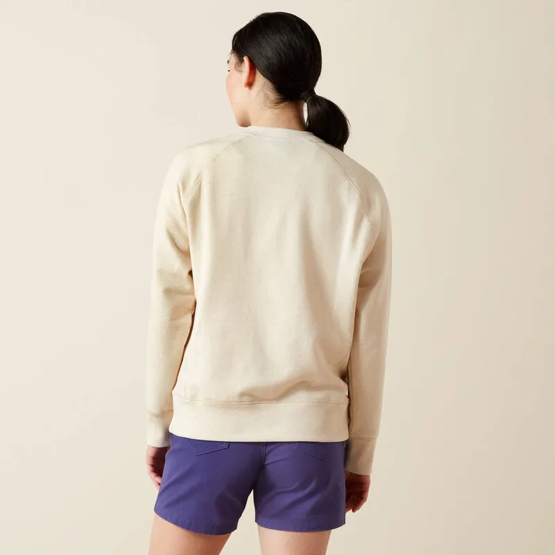 product running suitability running suitable Ariat Women's Rebar Workman Washed Fleece Sweatshirt in Sun Kiss Heather (Available in Plus Sizes)