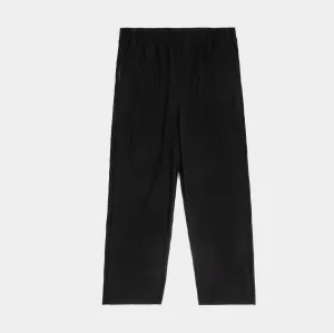 anti slip grip Pleated Joggers Womens Pants (Black)