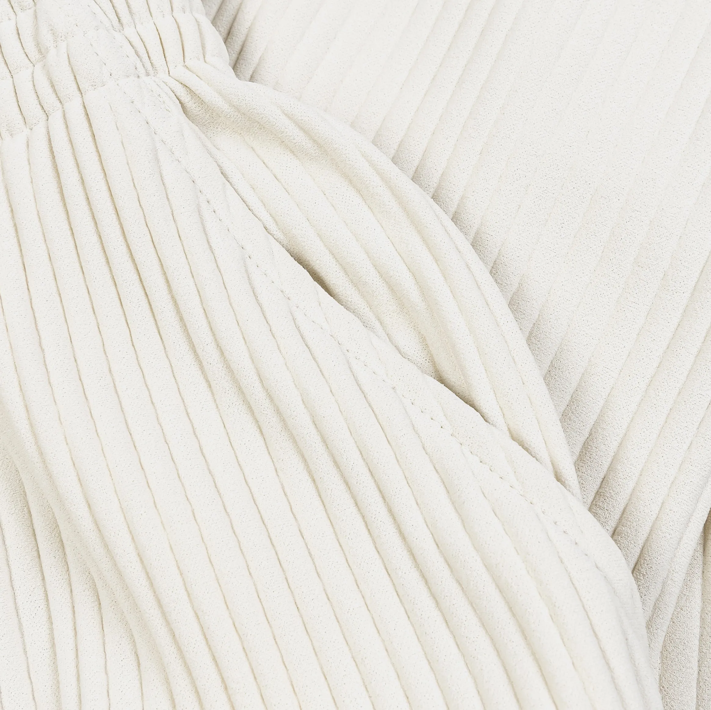 Pleated Joggers Womens Pants (Cream) AntiSnagZippers