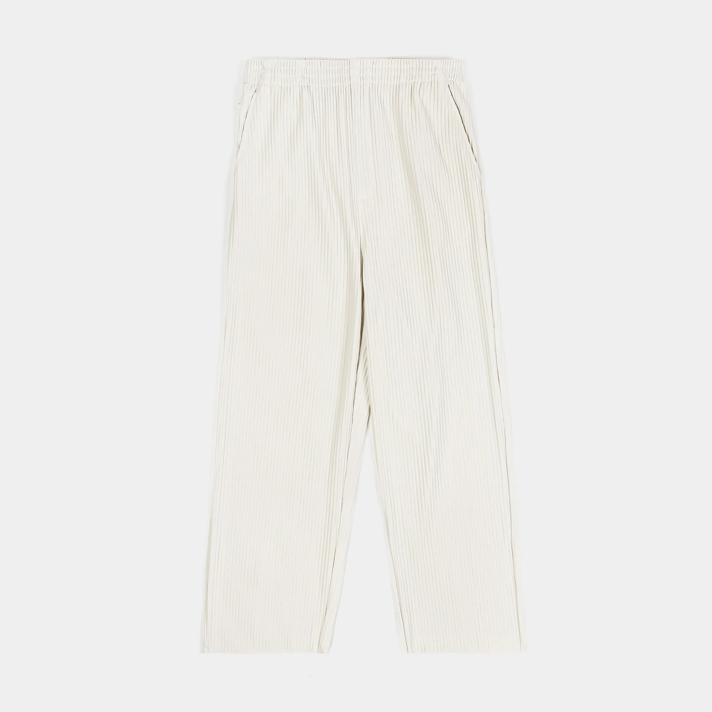 Comfortable Wear Practical Look Pleated Joggers Womens Pants (Cream)