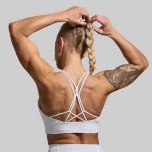 Untamed Sports Bra (White) Polyester fabric