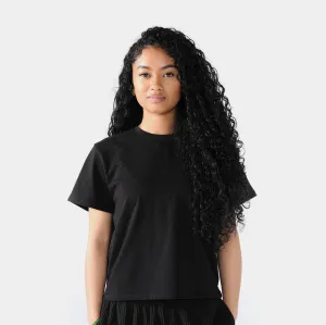 FrictionResistantEdges QuickDry Fitted Tee Womens Short Sleeve Shirt (Black)