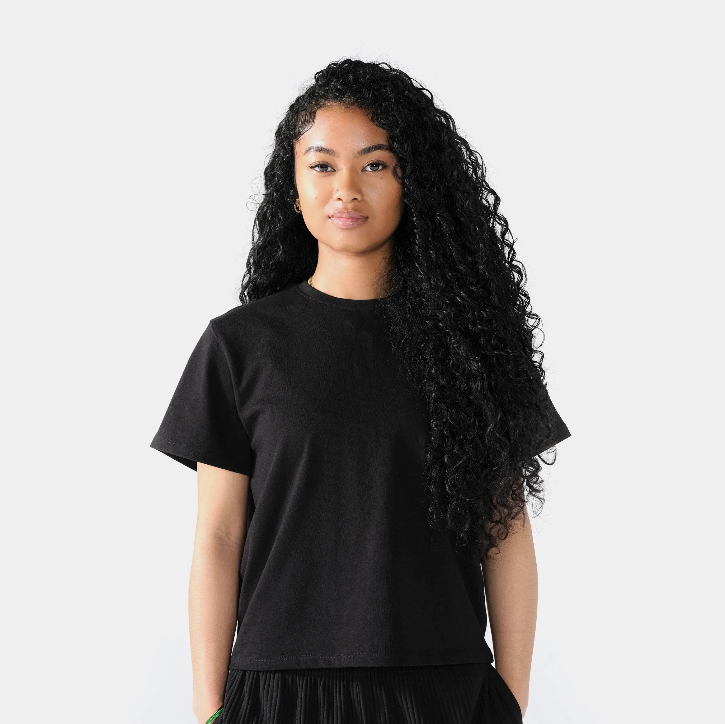 Zero Waste Fitted Tee Womens Short Sleeve Shirt (Black)