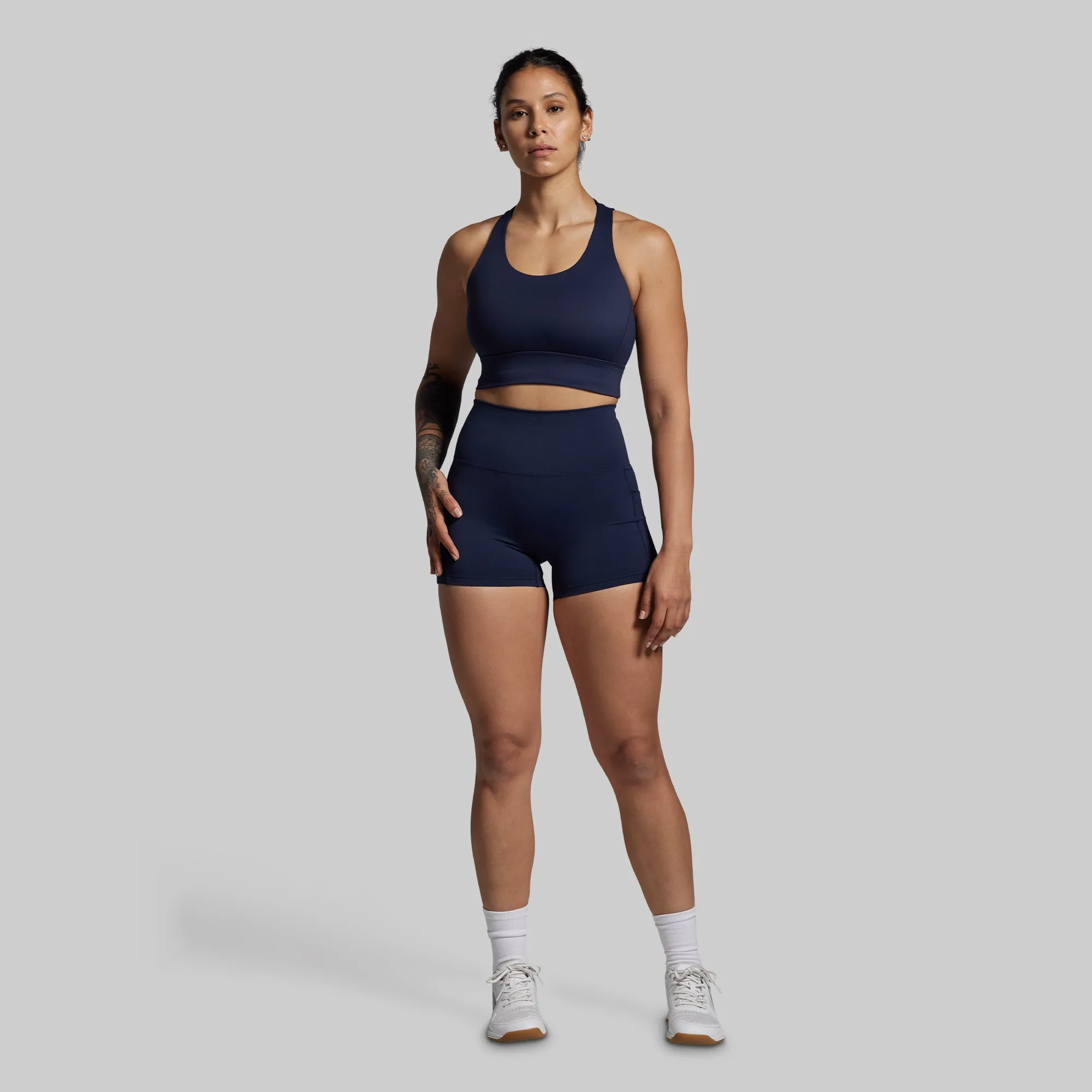 Anti-microbial Flatlock stitching Ignite Sports Bra (BP Navy)
