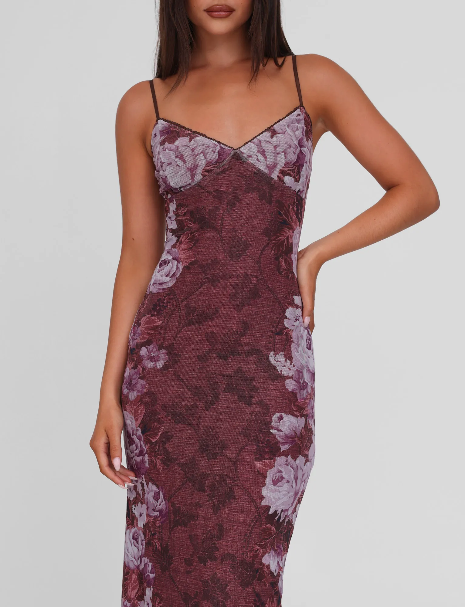 JULIANNA DRESS - MULTI : FLORAL : ROSE STRIPE Movement Feel Night Mood